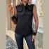 'Leonora' Black Onyx Long Sleeve Blouse - Celes Fashion